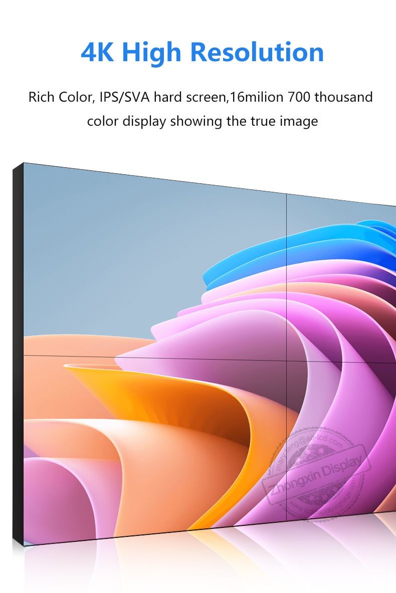 65inch 3.5mm bezel LCD Screen LED Back Light Panel Type 1920x1080 FHD 4x4 Video Wall for Outdoor Advertising
