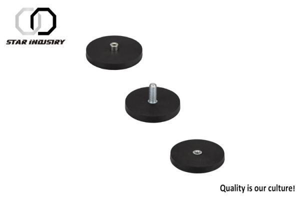 Anti-Scratch Super Strong Neodymium Round Rubber Coated Magnet D66 D88 For Stand