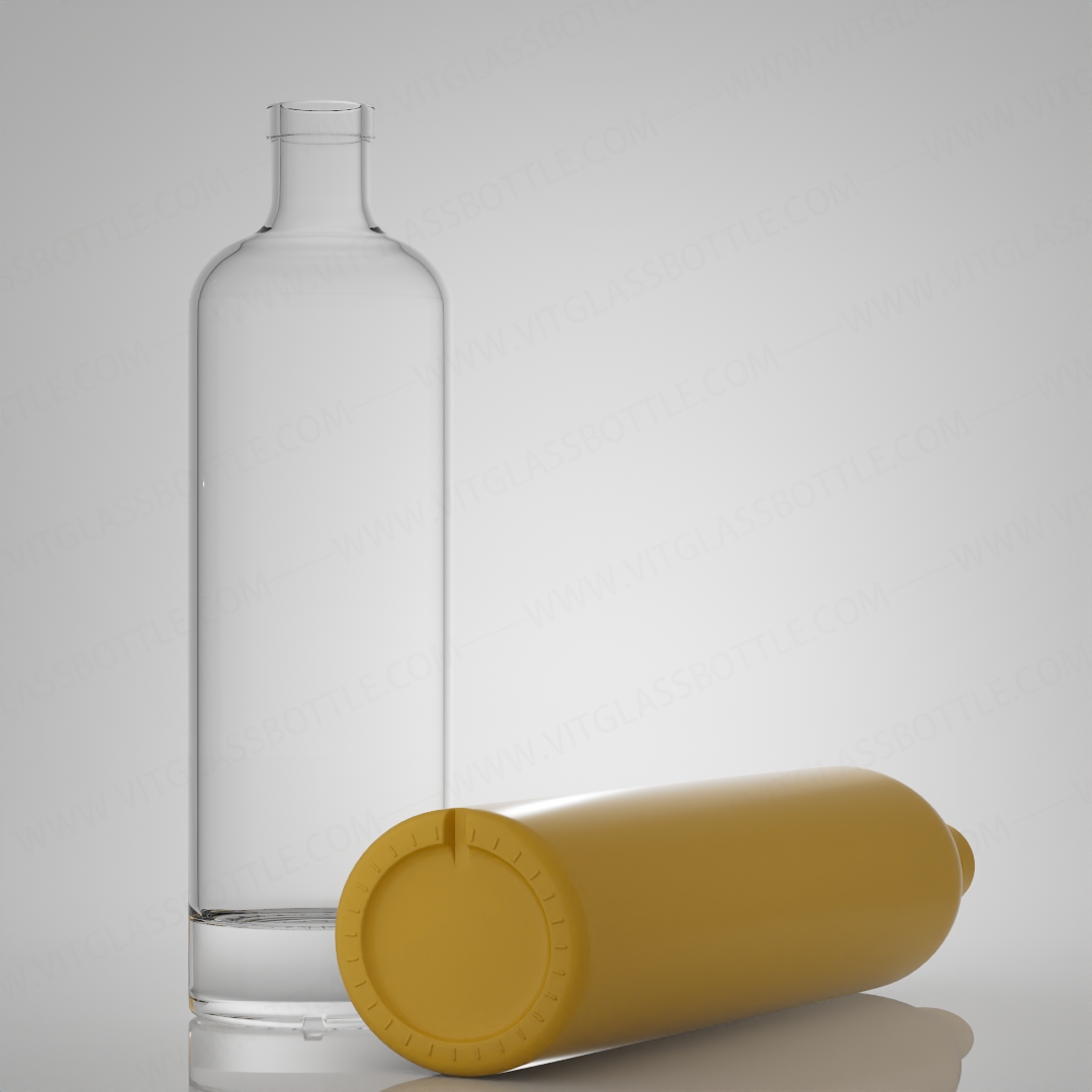 Body Material Glass 750ml Super Flint Rum Vodka Whisky Tequila Gin Bottle with Cork