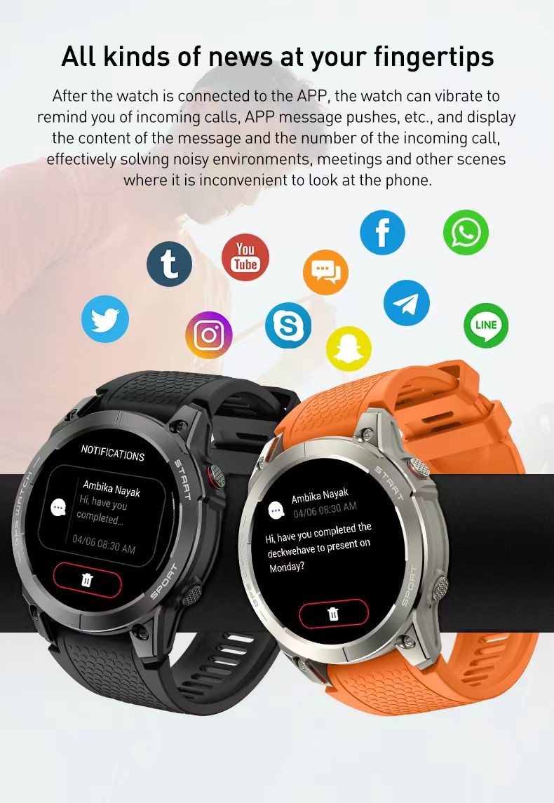 Amoled Display Smartwatch Outdoor S53 Smartwatch With Oxygen And Heart Rate
