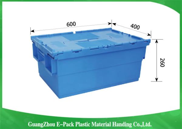Stardard Blue Large Plastic Storage Containers , Space Saving Plastic Bin