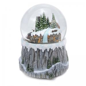 China Handmade Winter Cottage Polyresin LED Christams snow globes With Carolers on sale