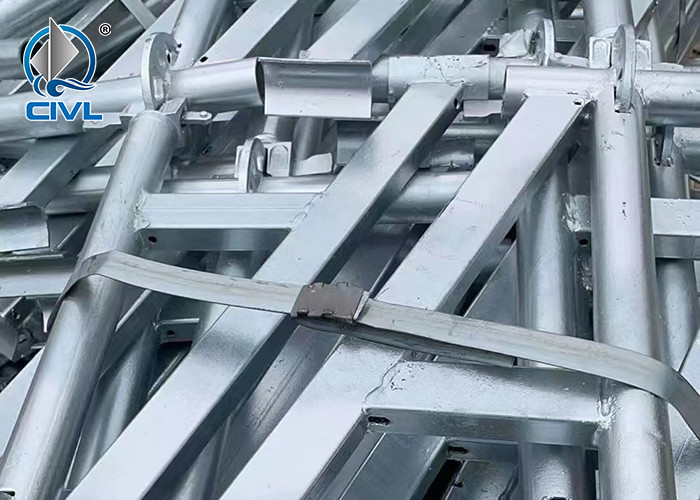 Hot - Dip Galvanized Buckle Scaffolding 48#60# Construction Site With Inner And Outer Grid Buckle Scaffolding