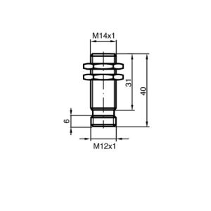 Pepperl+Fuchs NJ2-14GM-N-V1 Inductive Proximity Sensor, 2mm Range, M14, NPN NO,