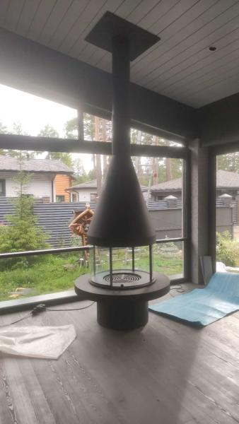 Carbon High Grade Black High Style Luxury Modern Steel Round Furniture Glass Art