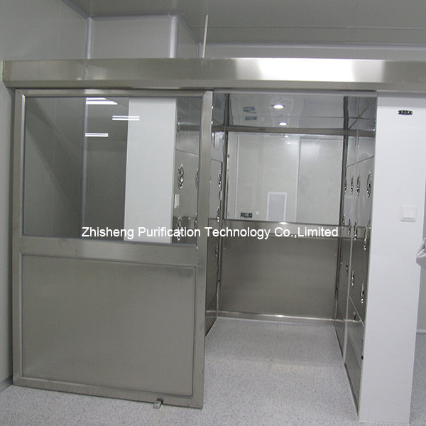 Single Leaf Stainless steel 304 Auto Sliding Doors Air Shower tunnel for materials in clean room