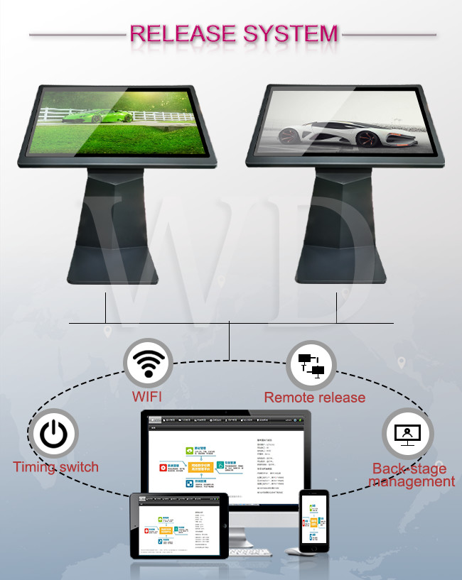 1920*1080P 43 Inch Interactive Touch Screen Kiosk Multi Touch
