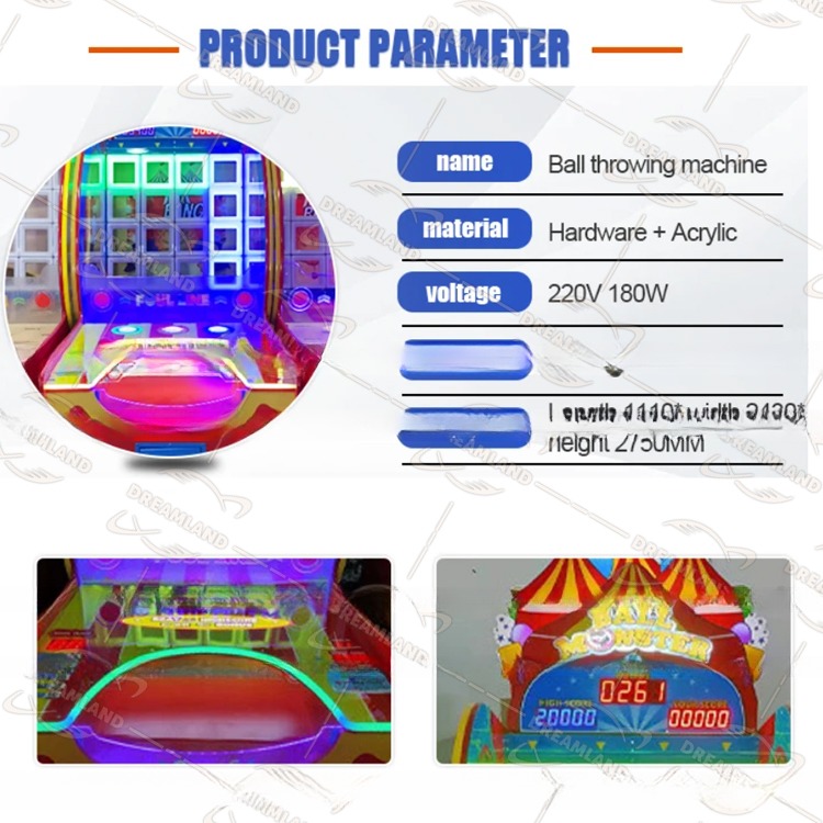 Fun Ticket Redemption Game Machine Coin Operated Ball Monster Game