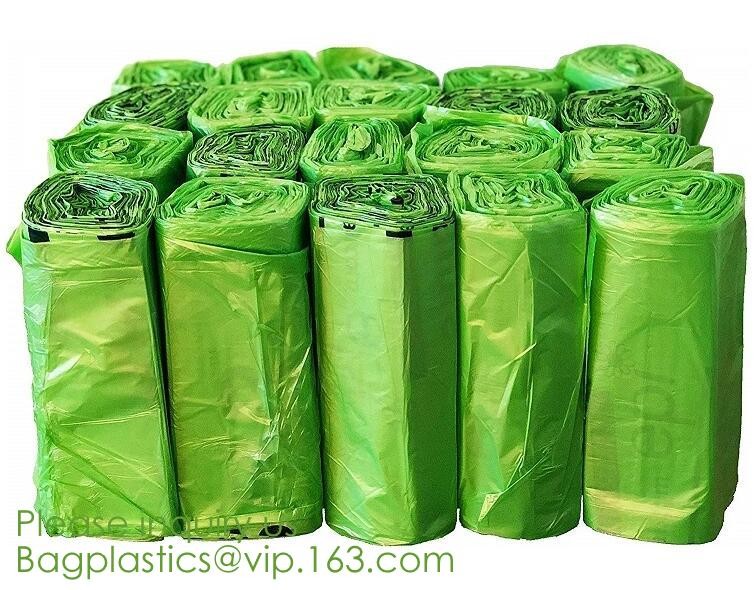 Eco-friendly Roll Compostable Plastic Bag Drawstring Biodegradable Garbage Bags,cornstarch custom compostable biodegrada