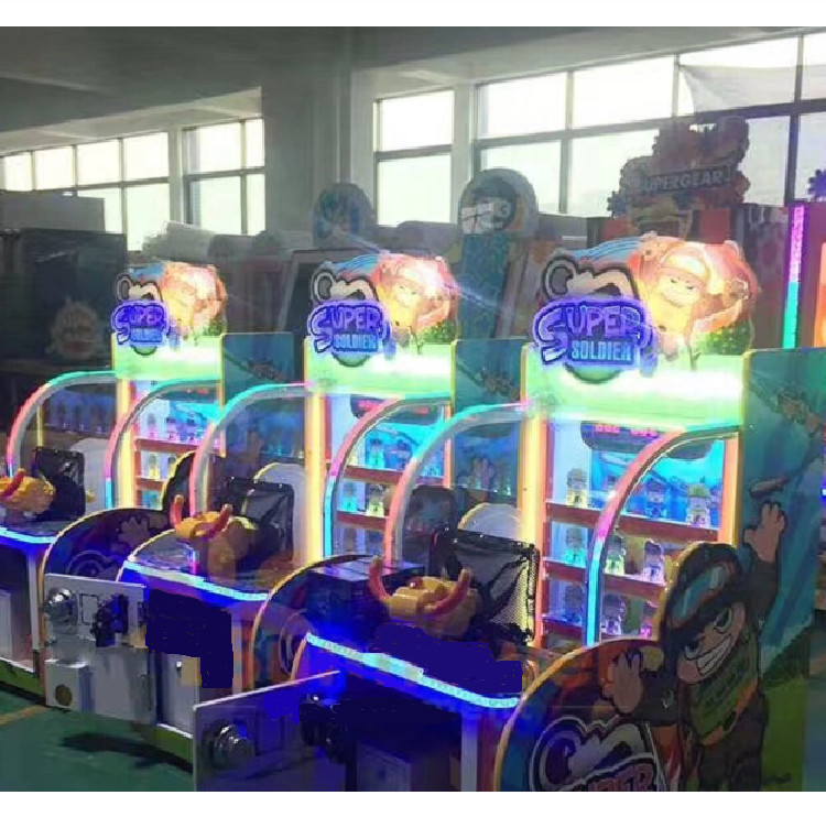 Super Soldier Kids Ball Shooting Game Machine , Redemption Arcade Games
