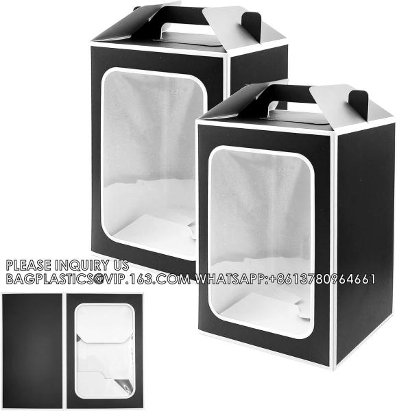 Standing Cookie Bag Flower Packaging, Flower Bouquet Paper Gift Bags With