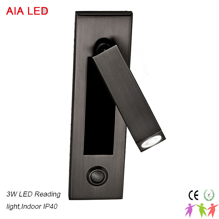 Indoor IP40 rotate bedside wall lamp/led reading lamp headboard wall light for hotel