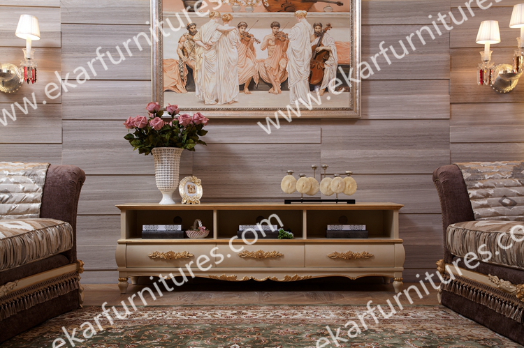 Antique Marble Top TV Stand Classic wooden cupboard designs modern living room cabinet