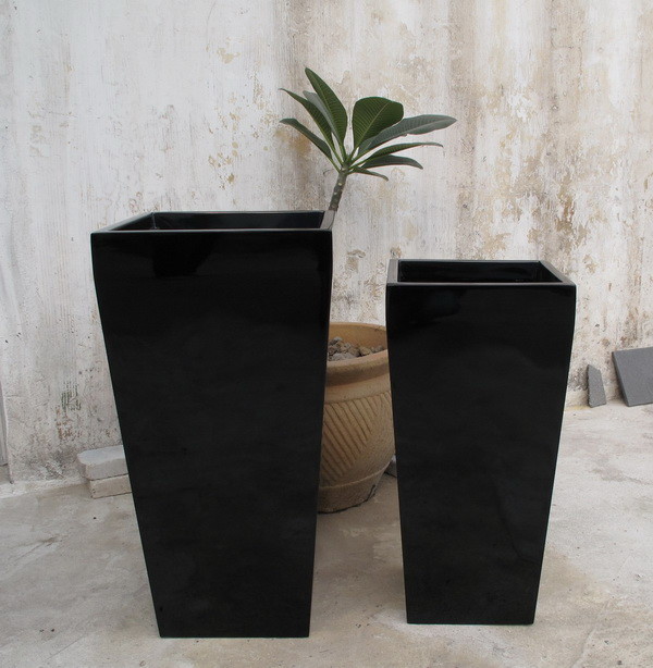 Modern Fiberglass Flower Pots Real or Artificial Tree Planters Customizable