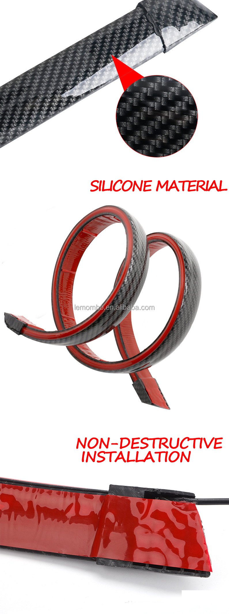 5W 12V Car Flexible Led Tail Light Carbon Fiber For Airman