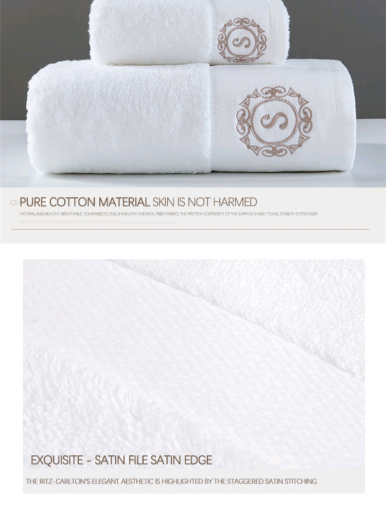 5 Star Hotel 100% Cotton Spa Face Hand Bath Towel Sets with Custom Logo and Solid Color