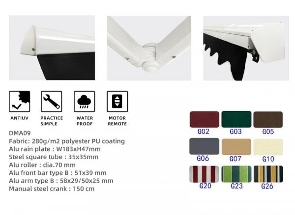 Stores Remote Waterproof Retractable Awning Restaurants Smart outsunny retractable awning