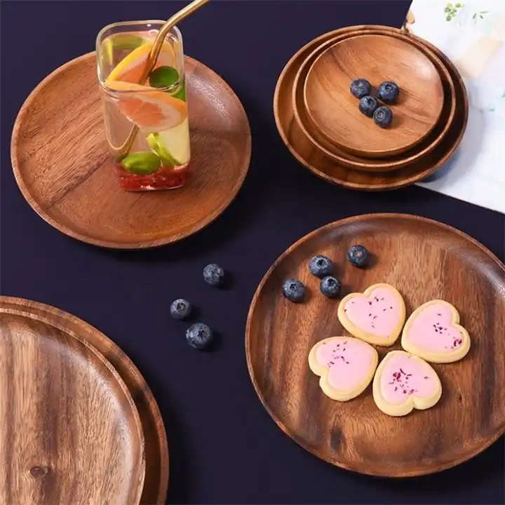 Hot selling natural wood personalized food service reusable tableware coaster wholesale