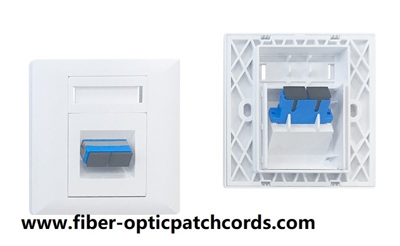 LC quad adapter FTTH wall mount box fiber faceplate