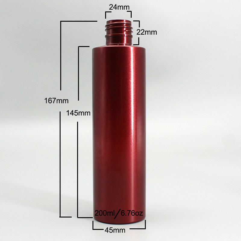 PET 24mm Red 200ml Recycled Plastic Bottles
