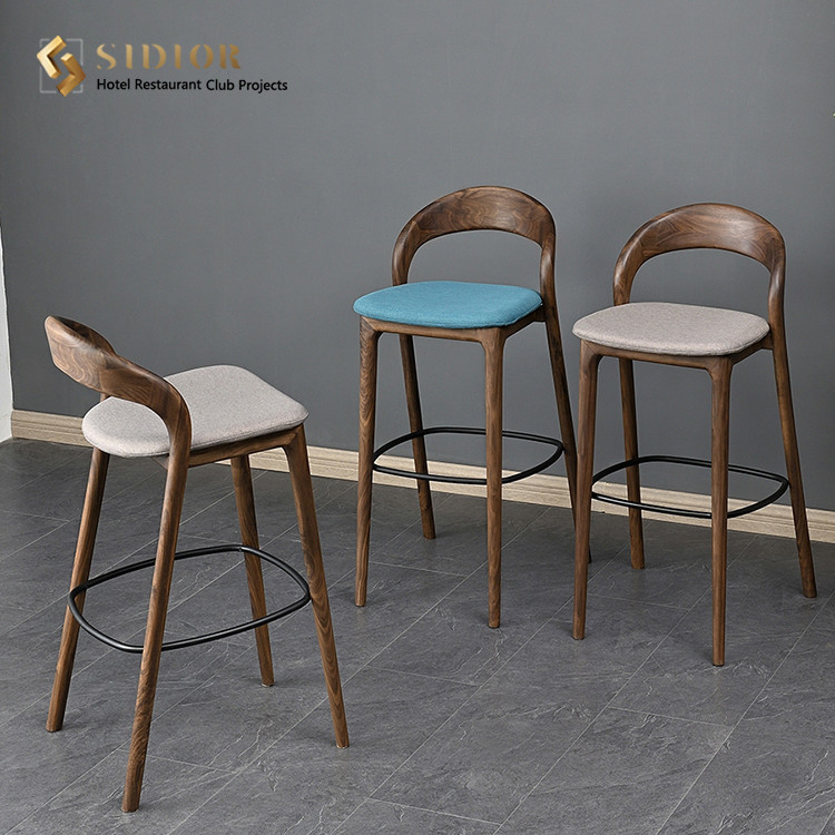 Hot Sell Bar Chair, Bar Stool, High Chair, Club Stool Chair, Hotel Chair, Restaurant Chair, Solid Wood Frame