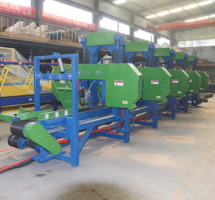 22KW Band Saw Lumber Mill 500mm Dia Twin Vertical Band Saw