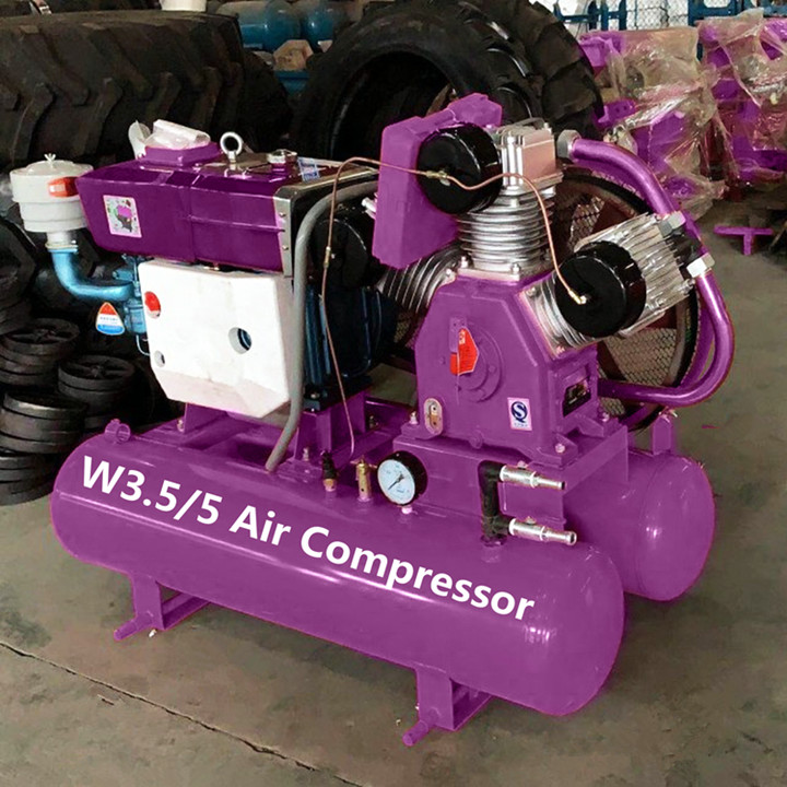 Reciprocating Air Compressor Machine Portable Diesel Power Mini Piston Air Compressor