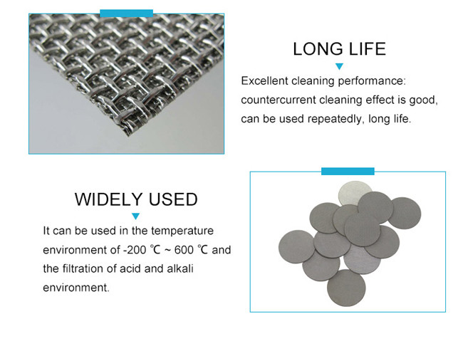 SGS Certified 90% 2.5um Stainless Steel Filter Disc For Particle Removal