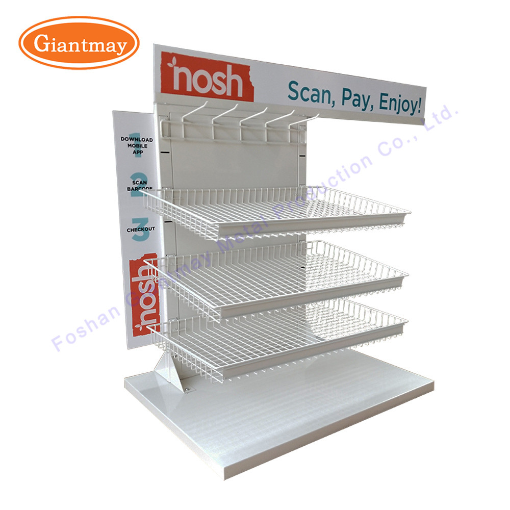 Snack Metal Shelf for Retail Shop Chips Display Stand Basket