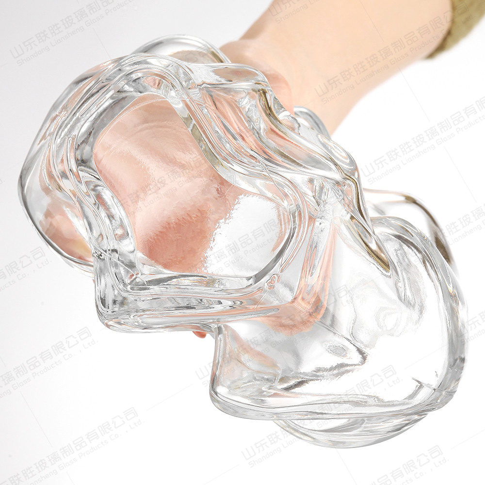 Custom Transparent Round Empty Vodka Brandy Gin Rum Liquor Spirit Glass Bottle With Screw Cap Cork