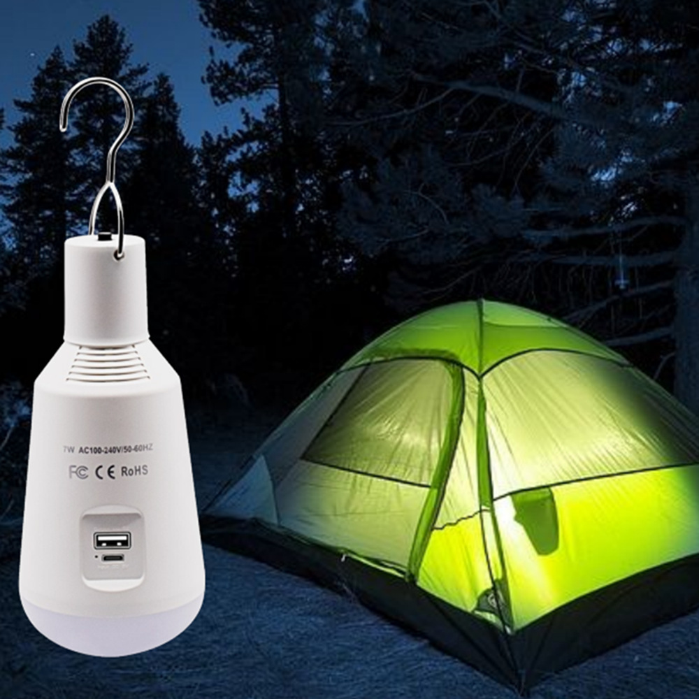 Outdoor LED Solar Bulb Portable Solar Lamp Moving Hanging Emergency Energy Saving Camping Tent Light Solar Lighting