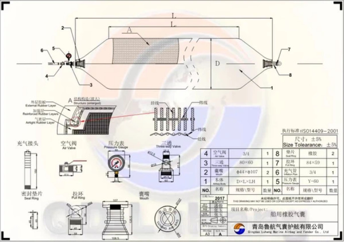 Customizable Marine Rubber Airbags For Ship Launching And Lifting