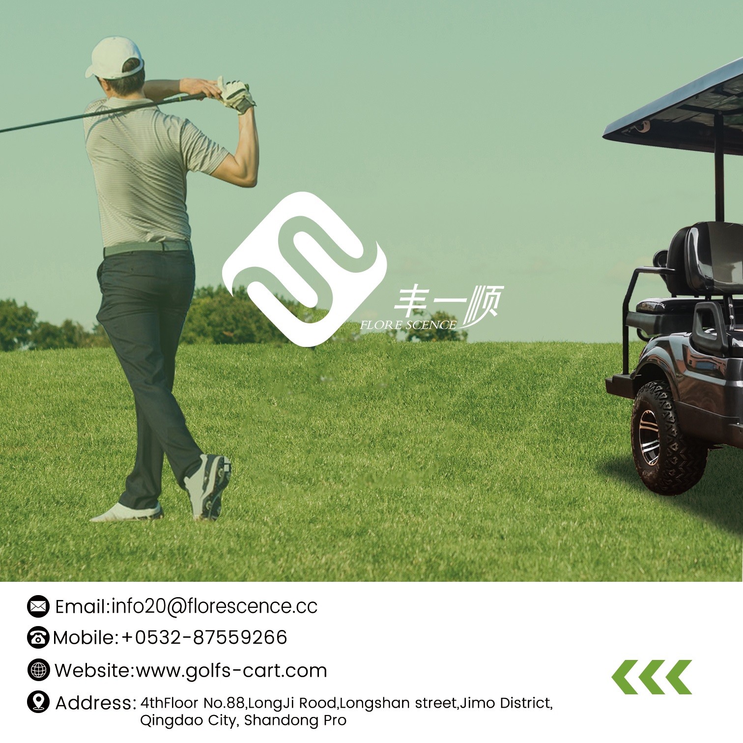 New Energy Electric 4 Passenger Golf Cart With Lithium Battery