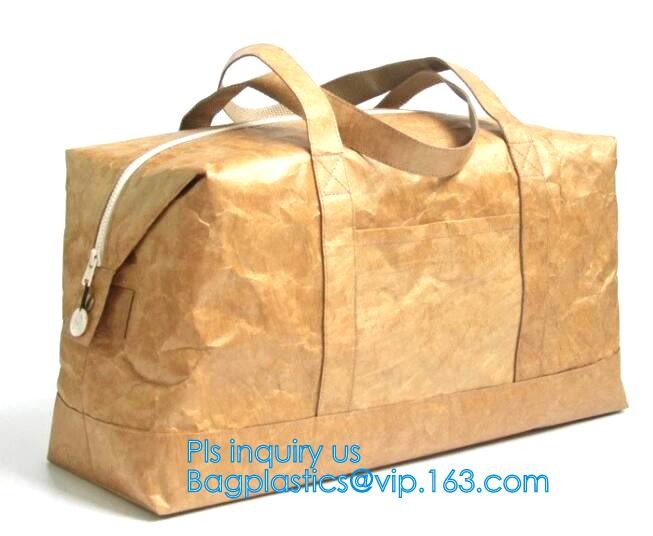 Custom Tyvek Paper Zipper Cosmetic Makeup Bag With Leather Handle,untearable tyvek zipper cosmetic bag,Environmentally f