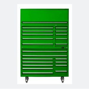Open Floor Garage Metal Tool Cabinet with Motorcycle Trolley and Tool Box
