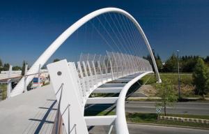  Truss Girder Structural Steel Bridge , Platform Arch Steel Bridge For People Walking Runway Passing By Manufactures