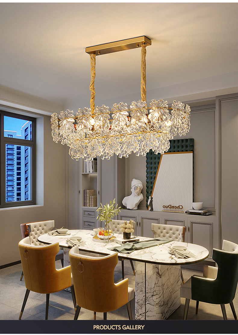 Transparent Glass Led Chandelier For Living Room Foyer Hall Luxury Ceiling Lamp Decor Kitchen leaf chandelier(WH-CY-250)