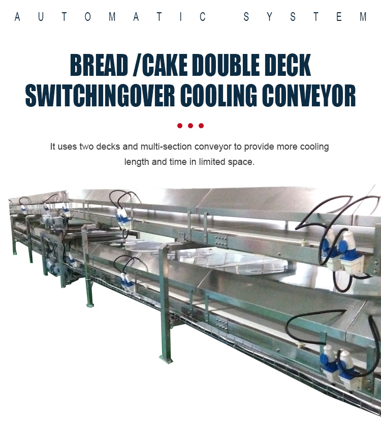 Bread Cake Double Deck Switchingover Food Grade Electric Tortillas Belt Cooling Conveyor