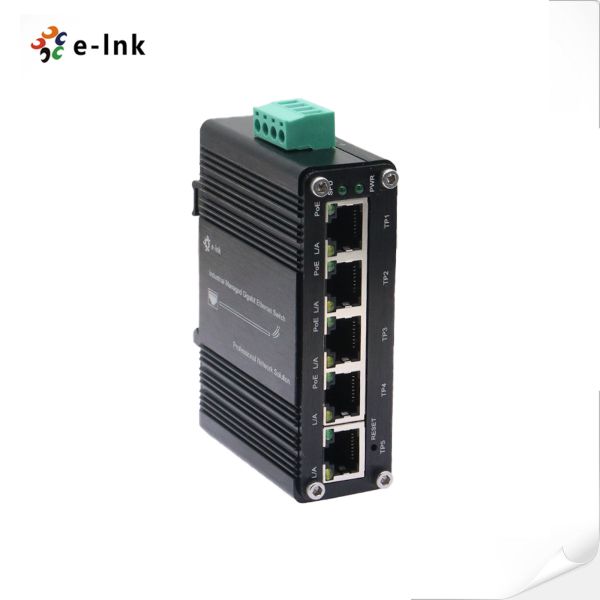 Quality Mini Industrial Web Managed Industrial 5 Port POE Switch Smart CCTV Solar 12V-48V for sale