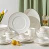 Buy cheap Gold line White Bone china embossed tableware Wedding Ceramic charger plate from wholesalers