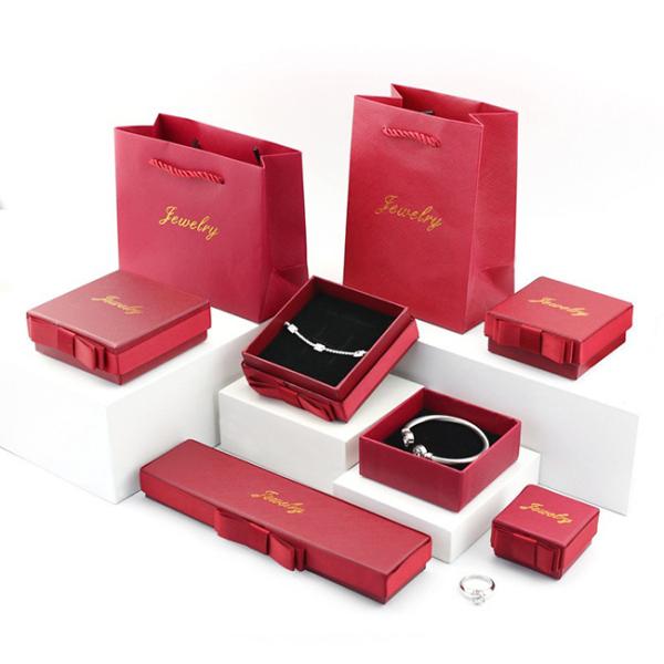 Red Bow Specialty Hard Paper Necklace Bracelet Watch Jewelry Packing Boxes for