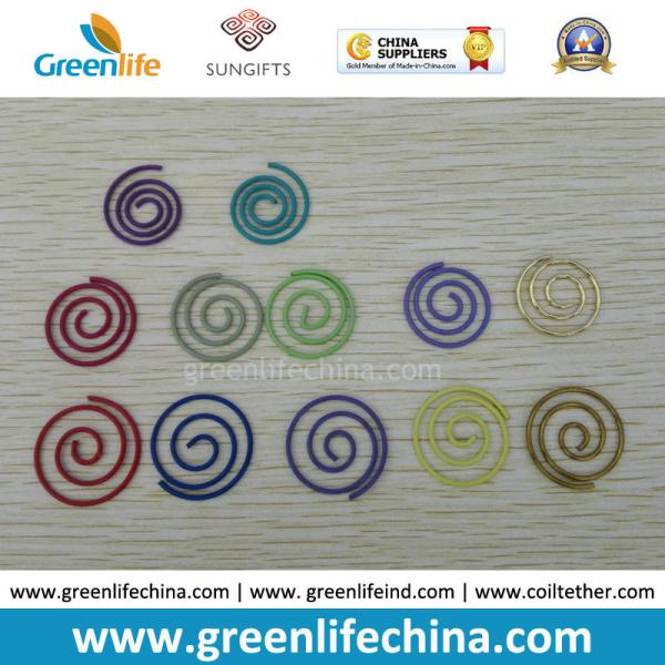 Colorful Round Spiral Shape Fashionable Paper Clips Round Cord and Flat Cord