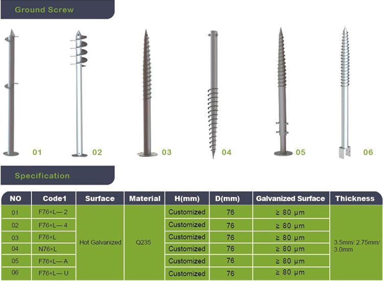 Helical Anchor Screw Piles Solar Photovoltaic Brackets
