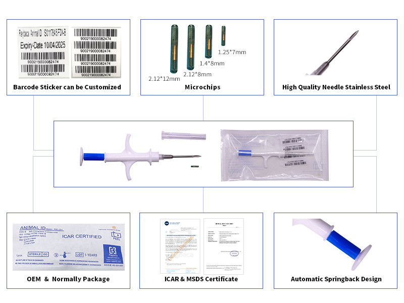 ISO11784/85 Rfid Injectable Microchips Syringe With 15 Digits Unique Number