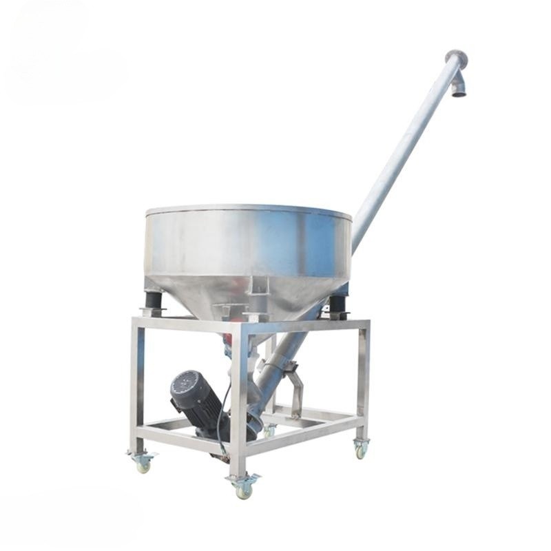 OEM Custom Stainless Steel Tube Flexible Spiral Screw Auger Conveyor with Hopper