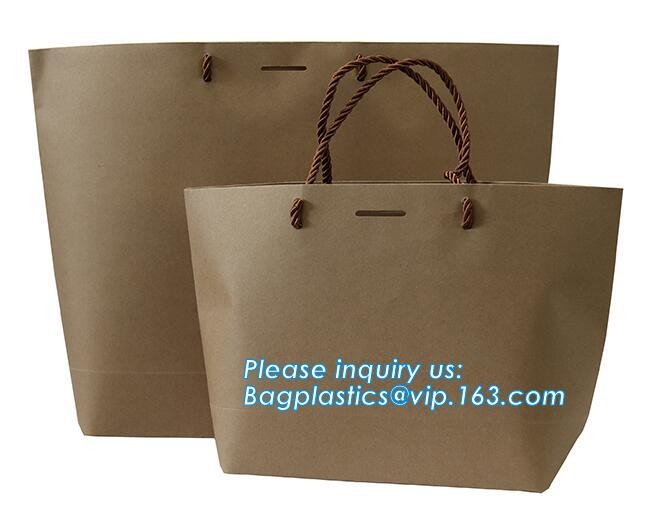 Customized Red Printed Kraft Paper Shopping Bag with Ribbon Handles and Bowknot,Kraft Paper Shopping Bag with Kinds off