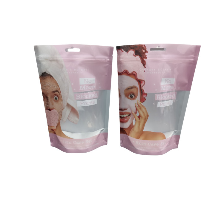 Custom Printed Aluminum Foil Stand Up Plastic Zipper Pouch For Ocean Sea Salt Body Scrub Cream