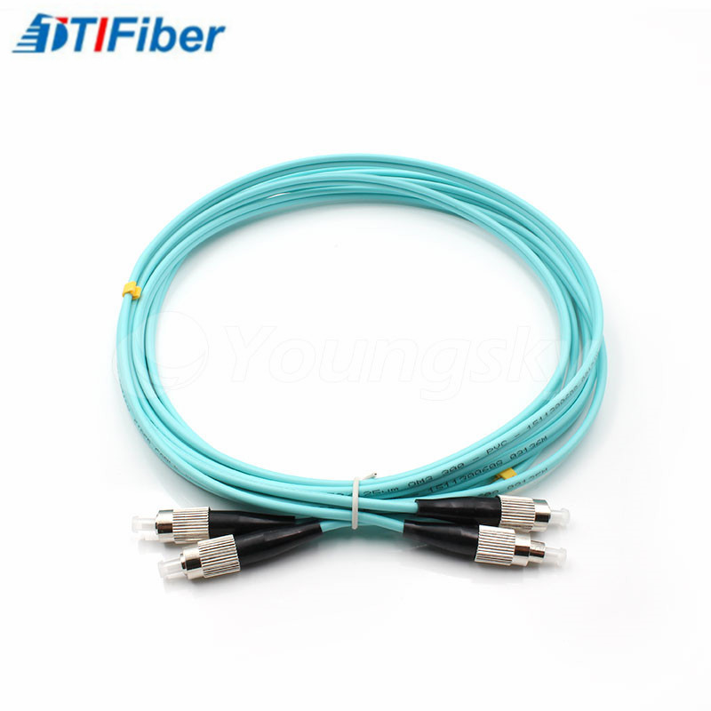 Indoor Duplex OM3 Fiber Optic Patch Cables Jumper MM FC - FC UPC Low Insertion Loss