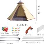 Outdoor Camping Retro Tent, Luxury Glamping Tent Waterproof Canvas Tents for