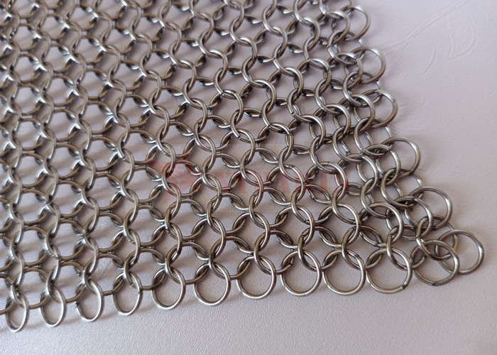 Bronze Color 15mm Metal Ring Mesh Curtain Stainless Steel For Decoration